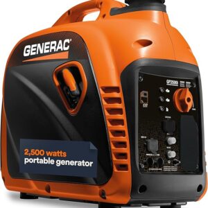 Generac 8251 GP2500i 2,500-Watt Gas Powered Portable Inverter Generator - Compact and Lightweight Design - Produces Clean, Stable Power - COsense Technology