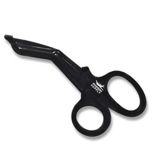 Madison 7.5" Premium Stainless Steel Nurse Scissors with Non-Stick Blades, Fluoride-Coated - 1pk, Black