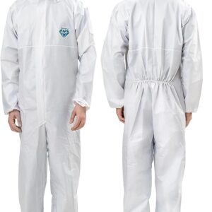 Medtecs Hazmat Suits - 6 Sizes Options - Disposable Coveralls Suit, Medical Protective Coverall PPE Hazmat Suits
