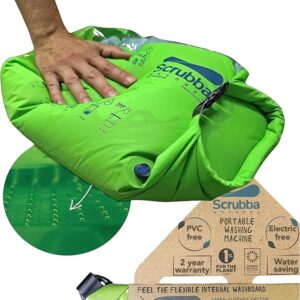 Scrubba Wash Bag Portable Washing Machine - Lightweight Manual Washing Machine for Travel, Camping, Laundry, Baby Clothes - Travel Essentials, Gift - use with Laundry Detergent/Sheets - 5.3 oz.